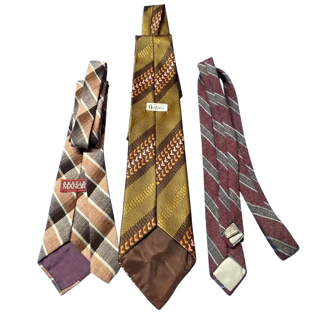 CLEARANCE‎ 💲6️⃣ 70s Neckties Plaid Geometric Striped Formal Office Casual